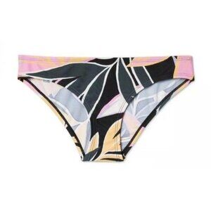 Kona Sol Womens Hipster Medium Coverage Bikini Bottom XL Black With Pink & Orang